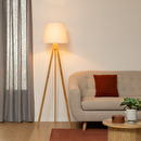 Tripod Floor Lamp "Bahi" Bamboo, H.160 cm White