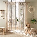 Thread Curtain "Macramé" Ivory white, 90x200 cm Beige