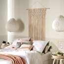 Thread Curtain "Macramé" Ivory white, 90x200 cm Beige
