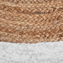 Jute rug with white border White, D.120 cm White