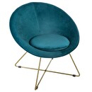 Armchair "Evan" Velvet, Teal Blue Duck blue