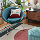 Armchair "Evan" Velvet, Teal Blue Duck blue