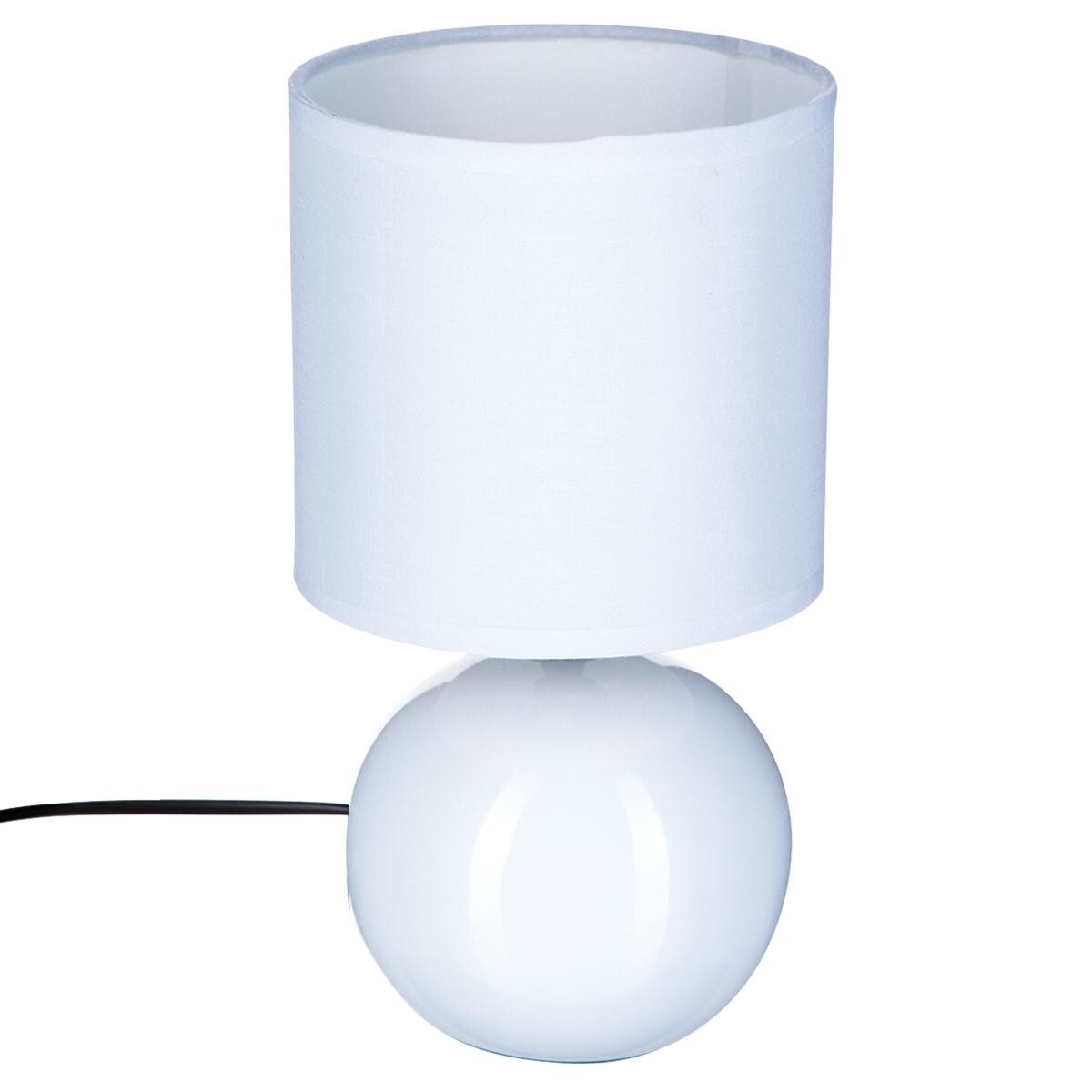 Ceramic Lamp "Timéo" Glossy white, H.25 cm Bright white
