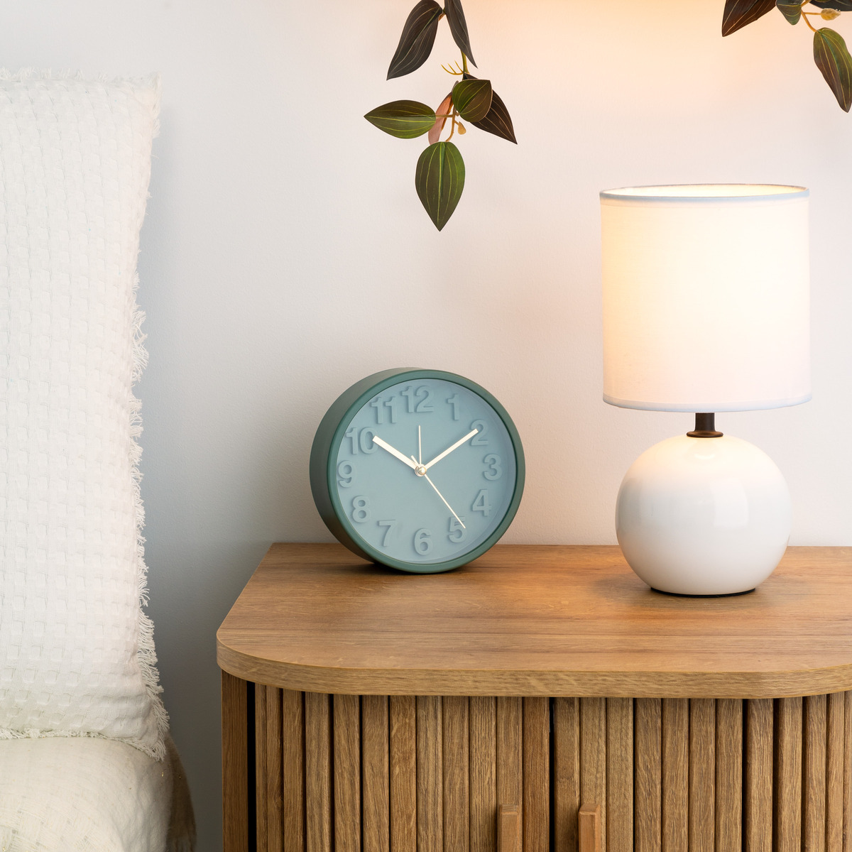 Ceramic Lamp "Timéo" Glossy white, H.25 cm Bright white