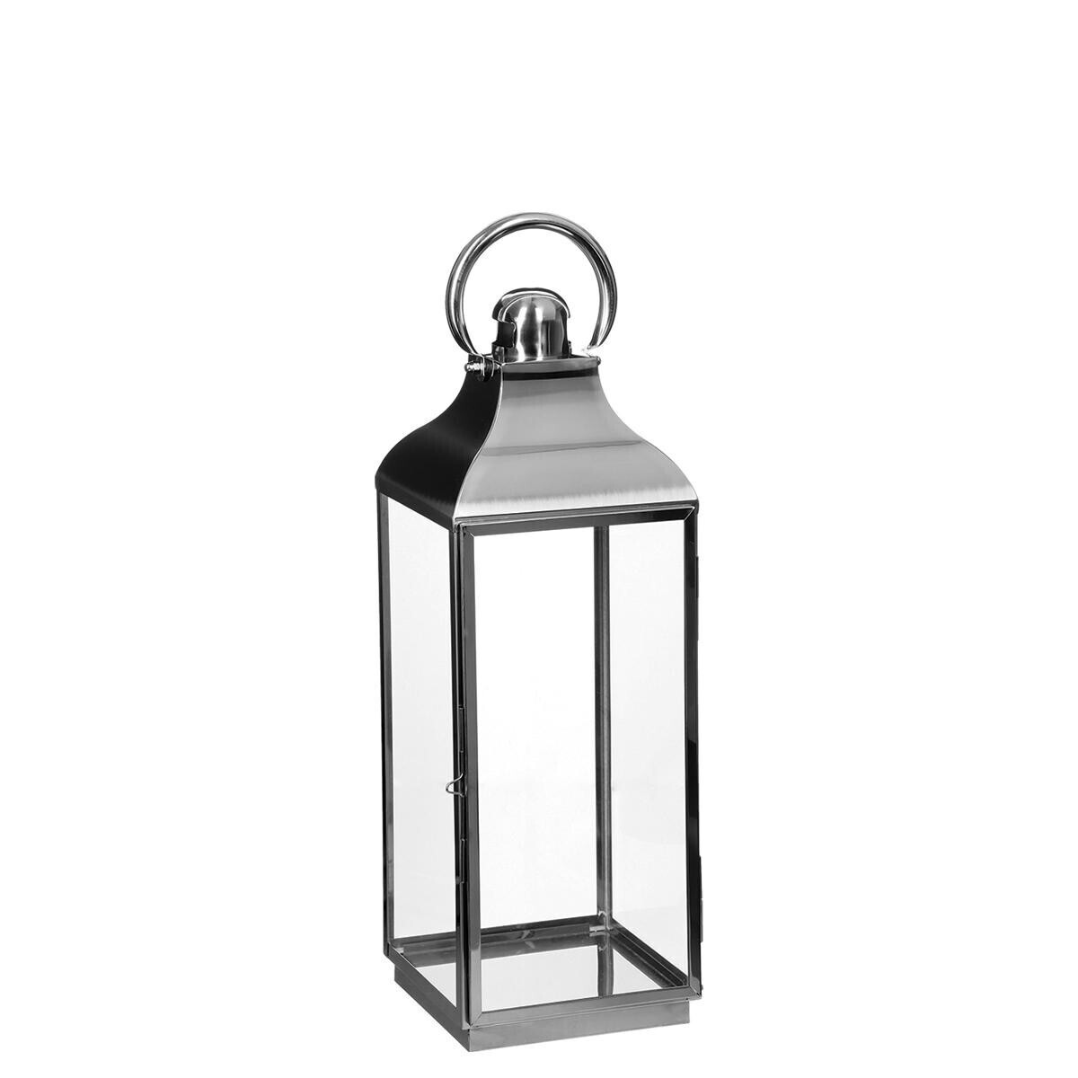 Set of 3 Silver Outdoor Lanterns Steel Silver