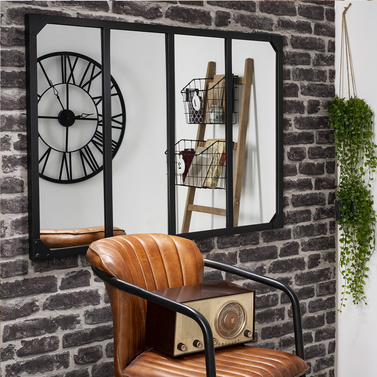 Workshop Mirror "Lola" Black, 116x76 cm Black