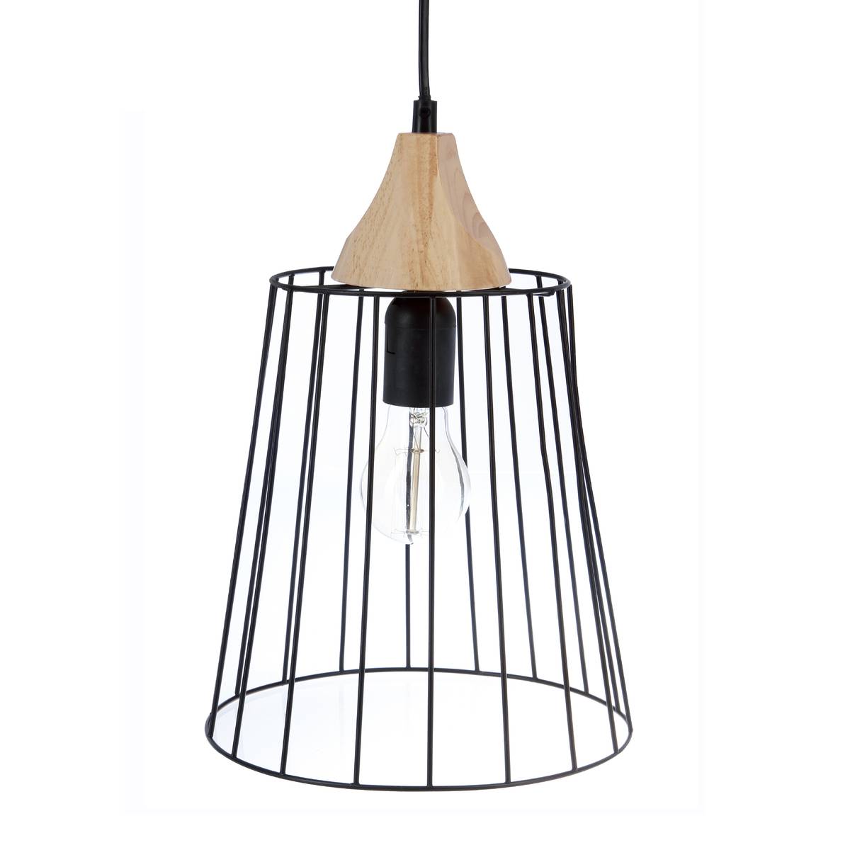 Wire Suspension "Nut" Black metal, D.23 cm Black