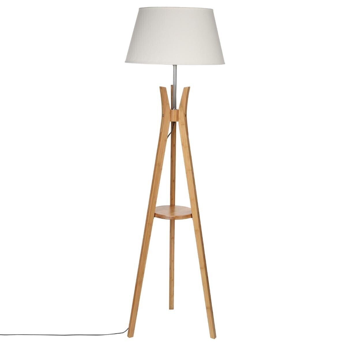 Tripod Floor Lamp 'Kalo' Bamboo, H.156 cm Natural wood