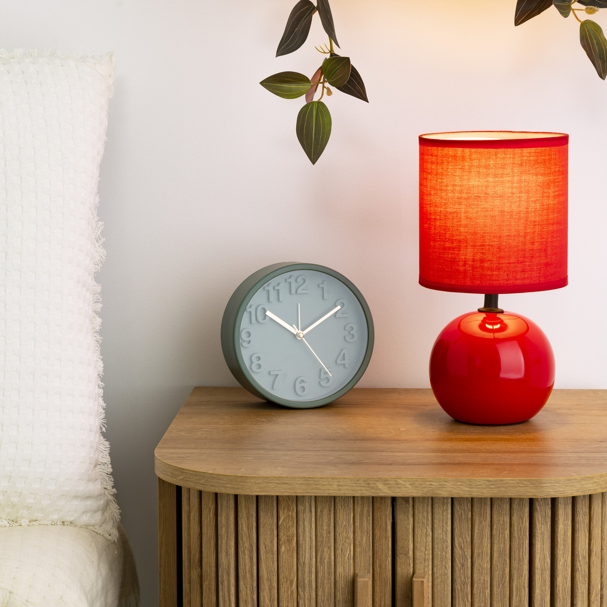 Ceramic Lamp "Timéo" Glossy Red, H.25 cm Bright red