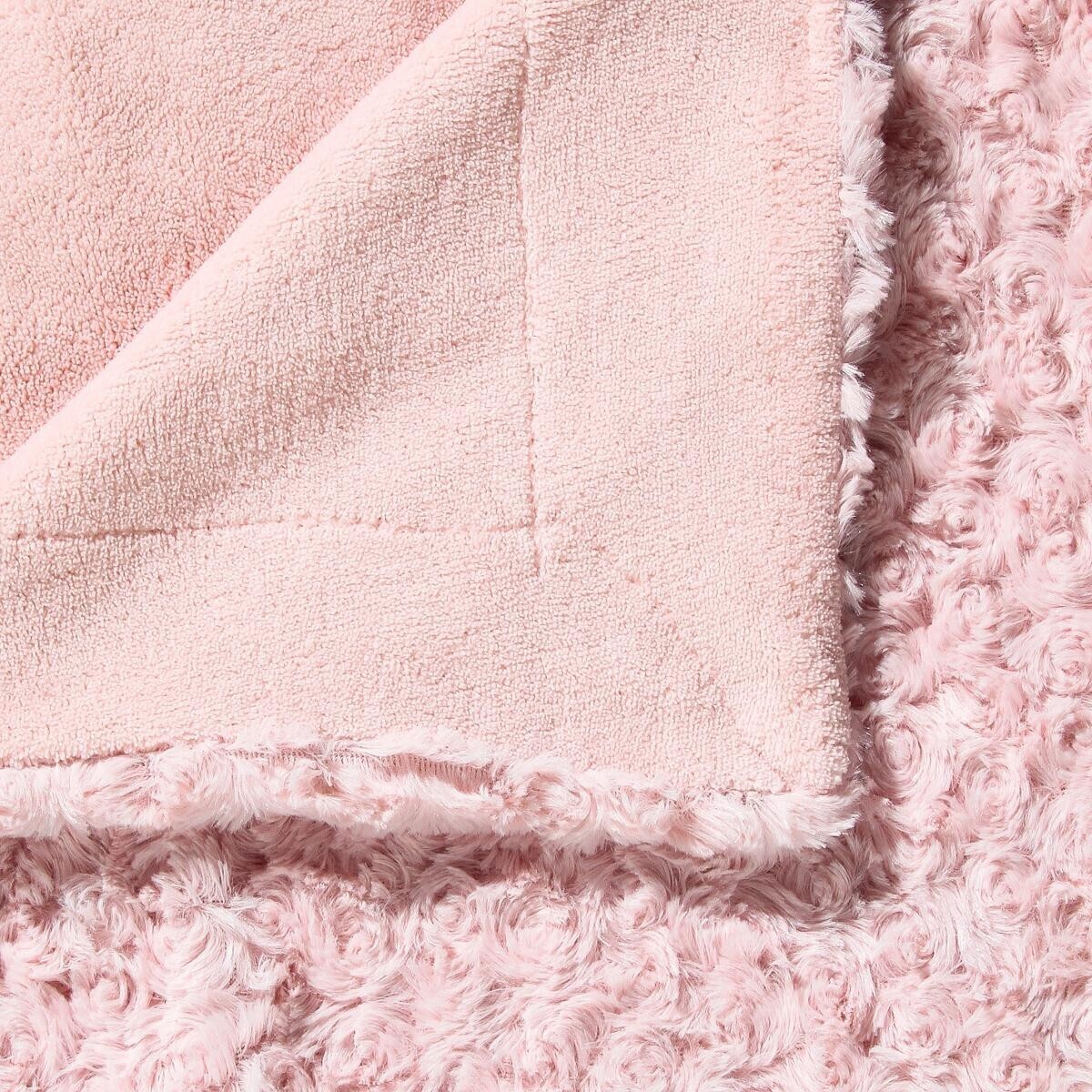"Bouclette" Faux Fur Throw Pink, 180x230 cm Pink
