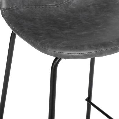 Set of 2 bar stools "vladi" leather effect, gray