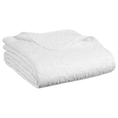 Bedspread, 2 pillowcases "arabesque" ivory white, 260x240 cm