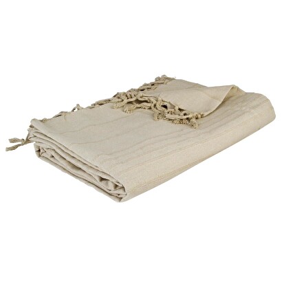 Bed throw, cotton beige, 160x220 cm