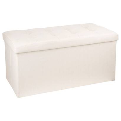 Folding double ottoman "lysandre" beige, 76x38 cm