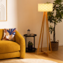 Floor Lamp "Moki" Bamboo, White, H.150 cm White