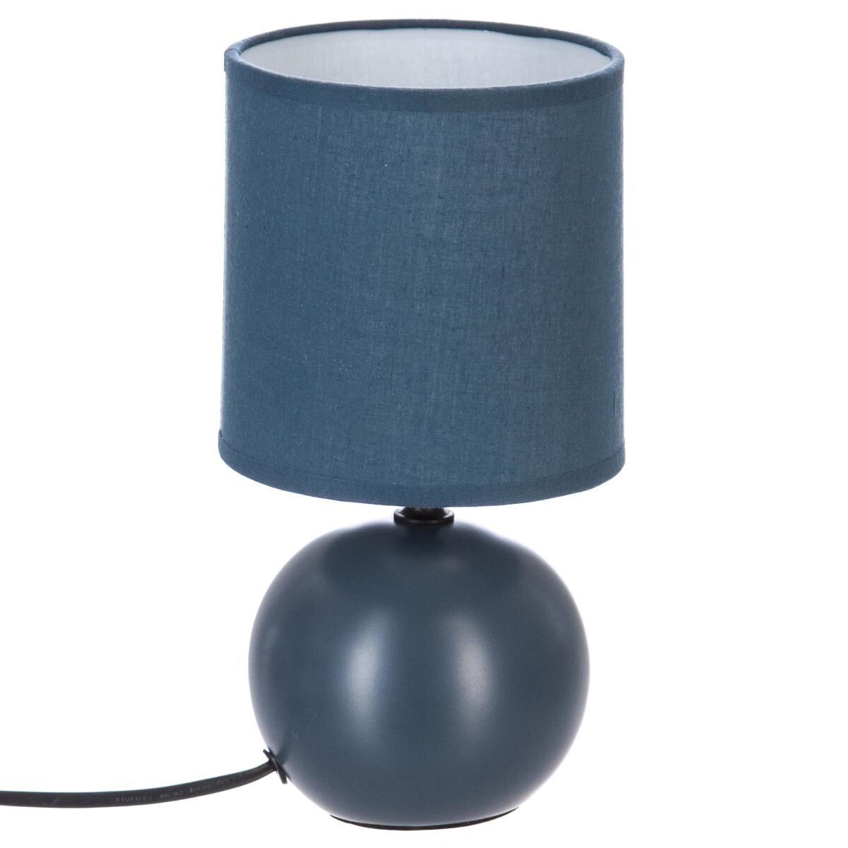 Ceramic Lamp "Timéo" Matte blue, H.25 cm Matt blue