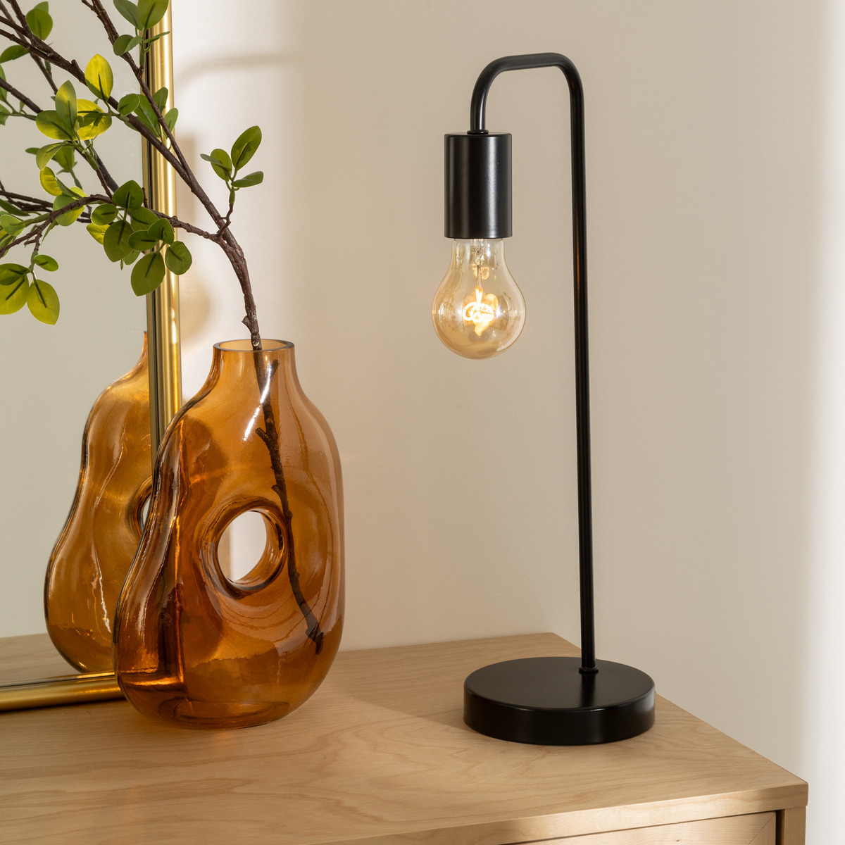 Metal Lamp "Keli" Black, H.45 cm Black