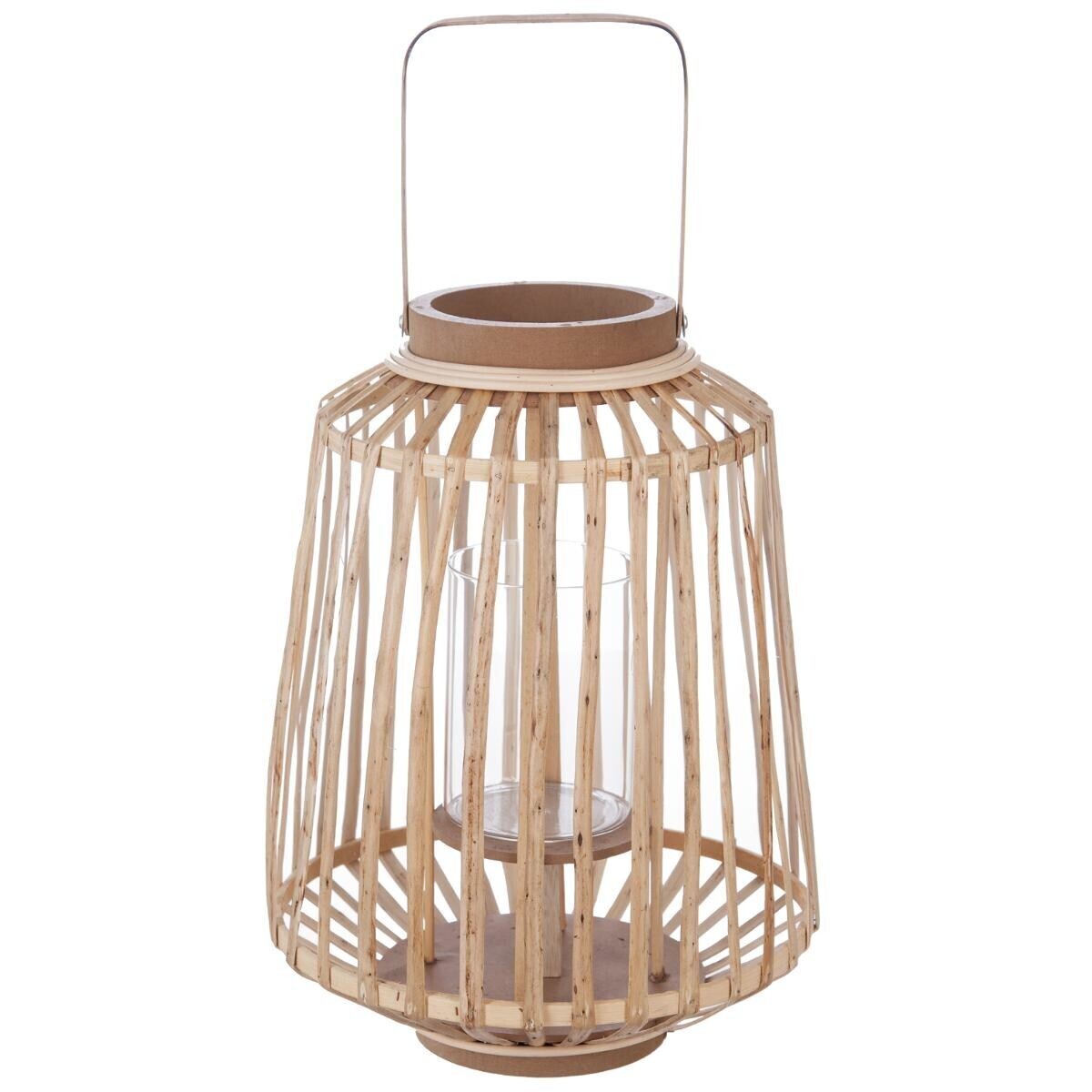 MOURAD Indoor Lantern Beige H. 35 cm Natural wood