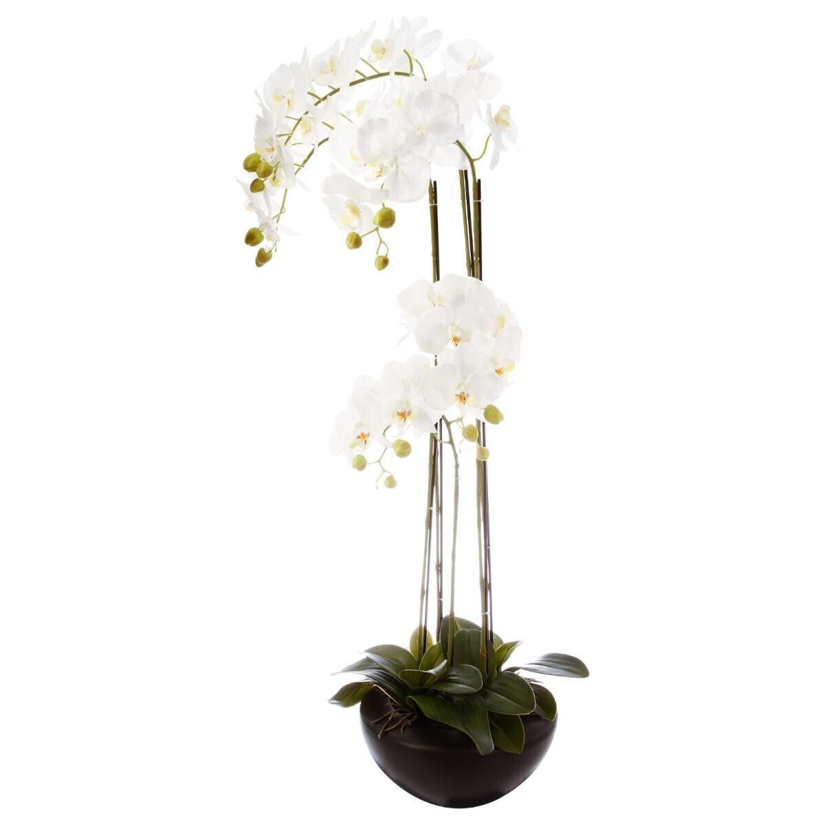Artificial Orchid Ceramic pot, H.115 cm White