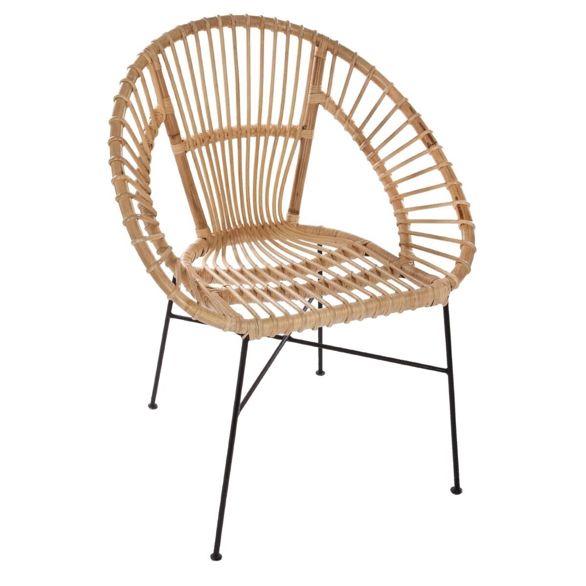 Armchair "Keko" Rattan Natural wood