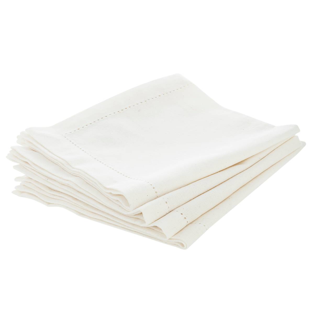 Set of 4 "Chambray" Napkins White, 40x40 cm White