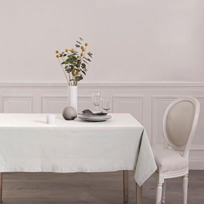 "jane" tablecloth, chambray cotton white, 140x240 cm