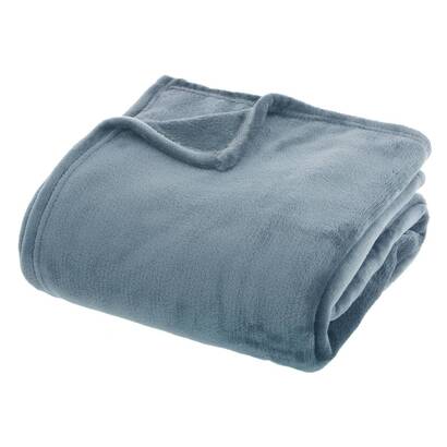 Flannel throw storm blue, 180x230 cm