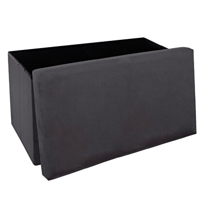 Double folding pouf 'tess' velvet, gray
