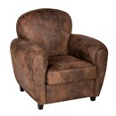 Club chair "Stanis" Brown leather effect Brown