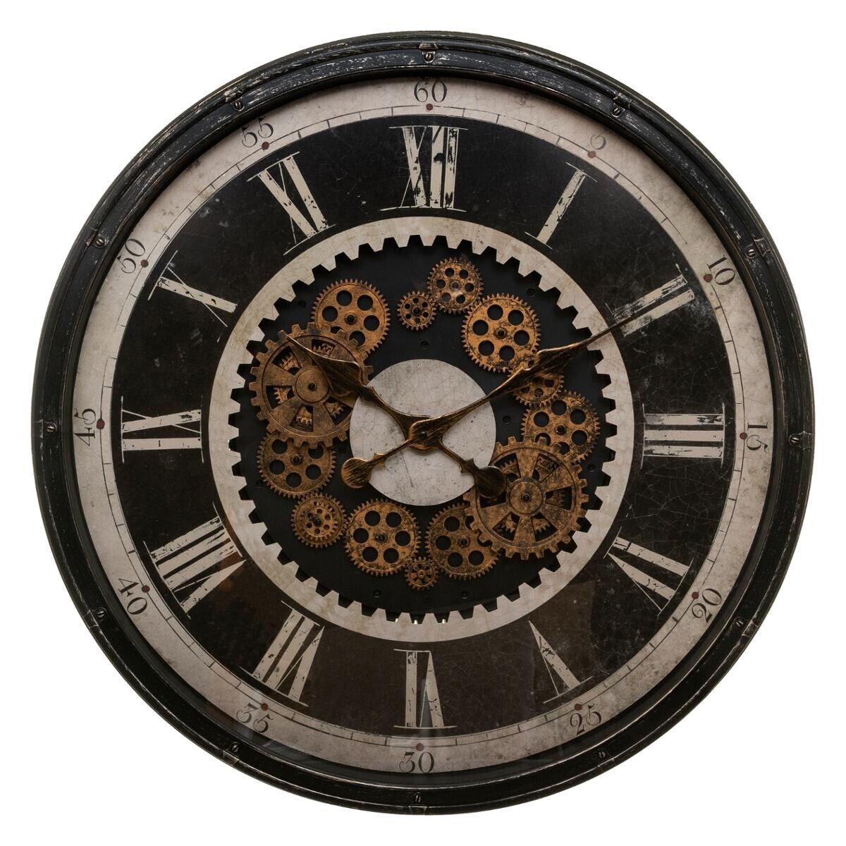 Clock "Charly" Black, D.76 cm Multicolored