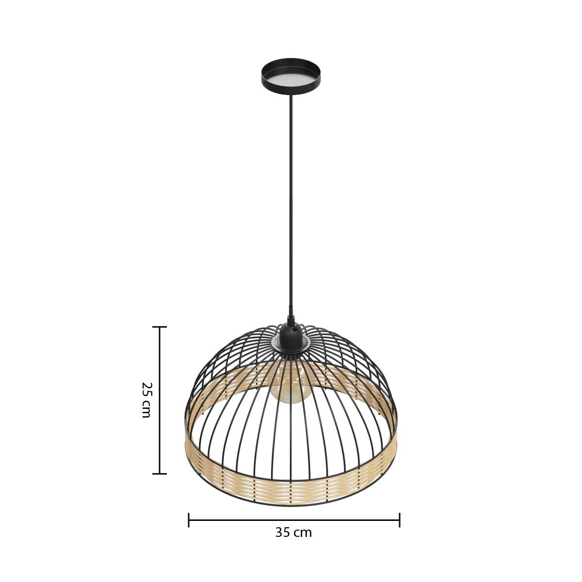 Wire Suspension 'Suwa' Black metal, D.35 cm Black