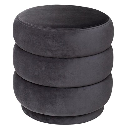 Pouf "sinan" velvet, gray