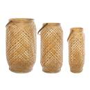 Set of 3 indoor lanterns NOOR Beige H. 52 cm Natural wood