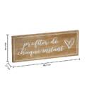 Wall Quote Plaque 'Matias' 80x30 cm Brown