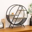 Round Shelf "Timeo" Black, D.50 cm Black