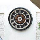 Clock "Charly" Black, D.76 cm Multicolored
