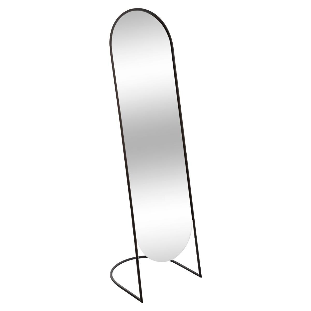 Standing mirror "Jef" Black metal, H.140 cm Black
