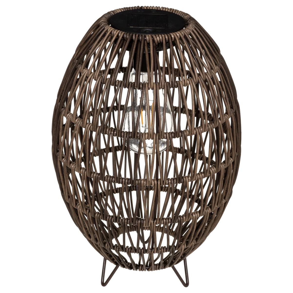 Oval Solar Outdoor Lamp Beige H. 32 cm Beige