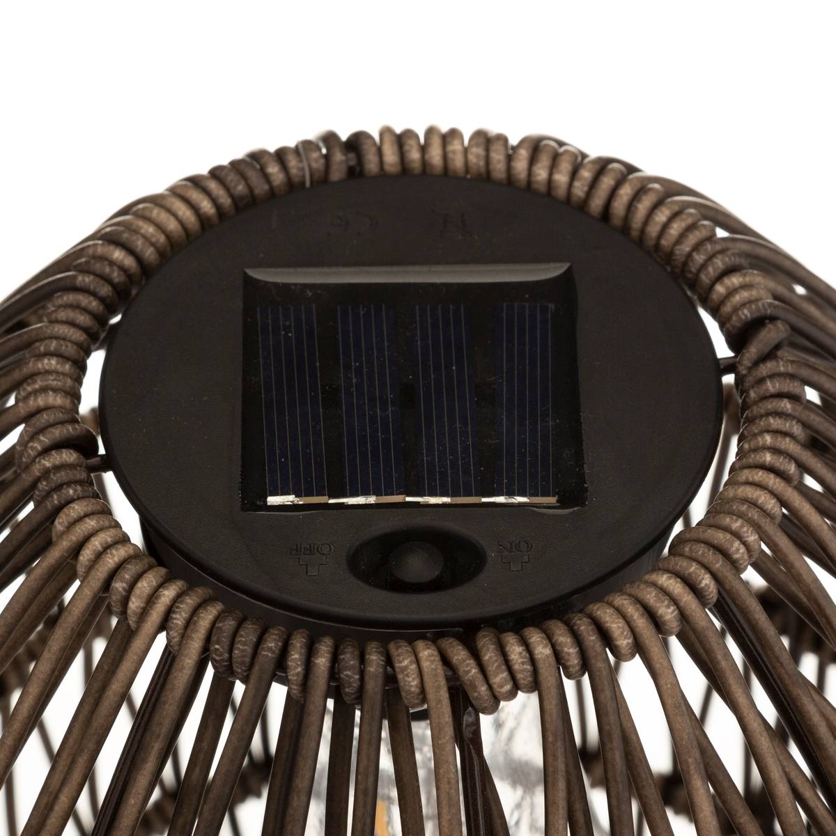 Oval Solar Outdoor Lamp Beige H. 32 cm Beige