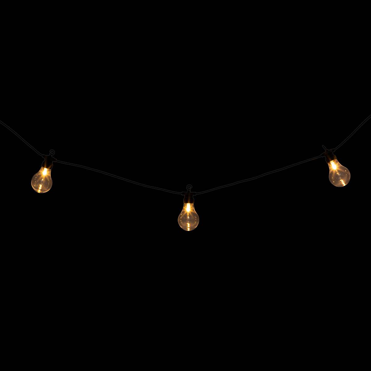 Solar Outdoor String Lights 10 light bulbs Black