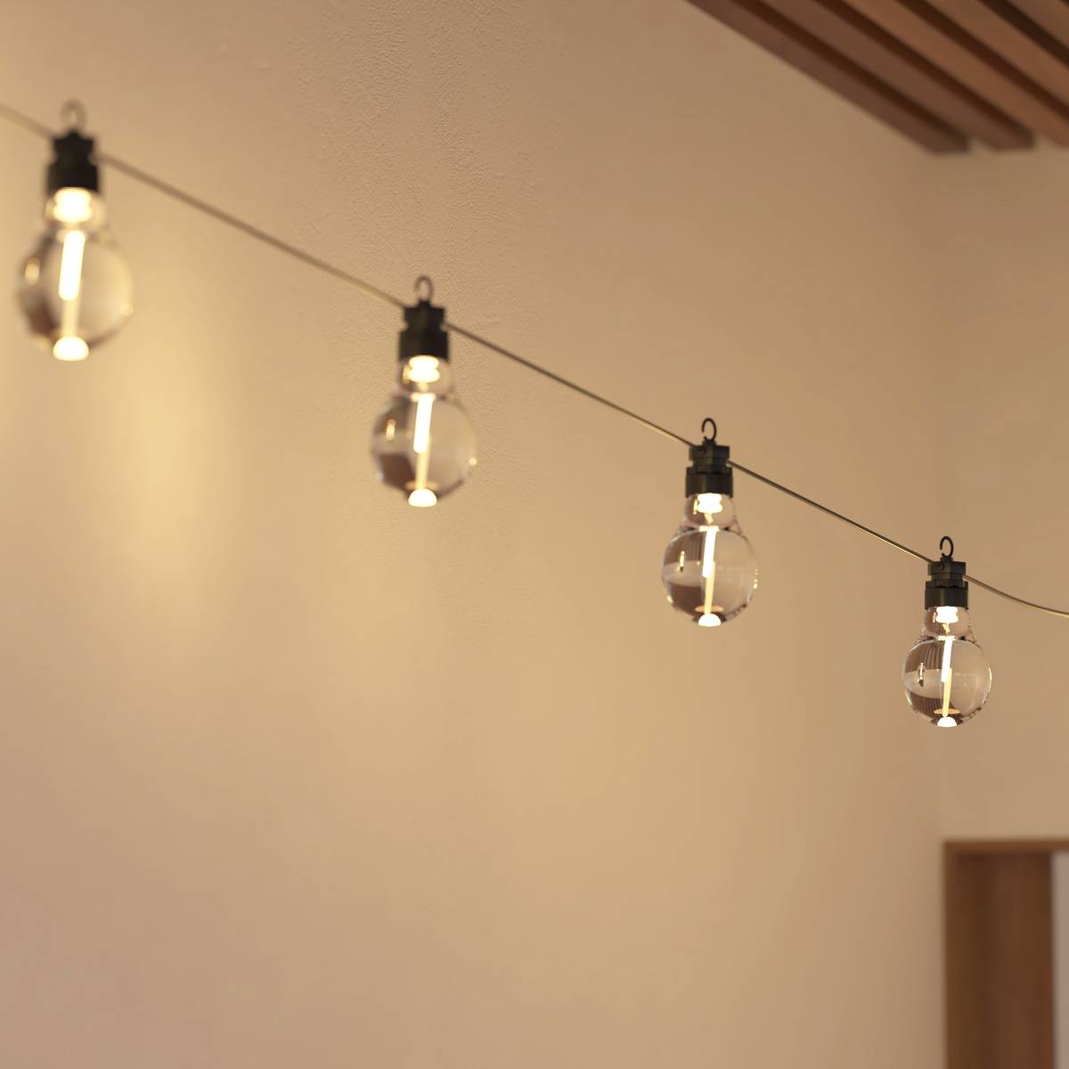 Solar Outdoor String Lights 10 light bulbs Black