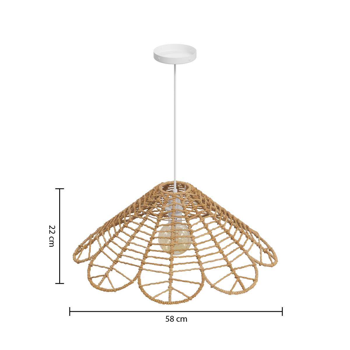 Pendant Light "Folk" Beige, Ø 58 cm Beige