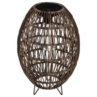 Oval solar outdoor lamp beige h. 32 cm