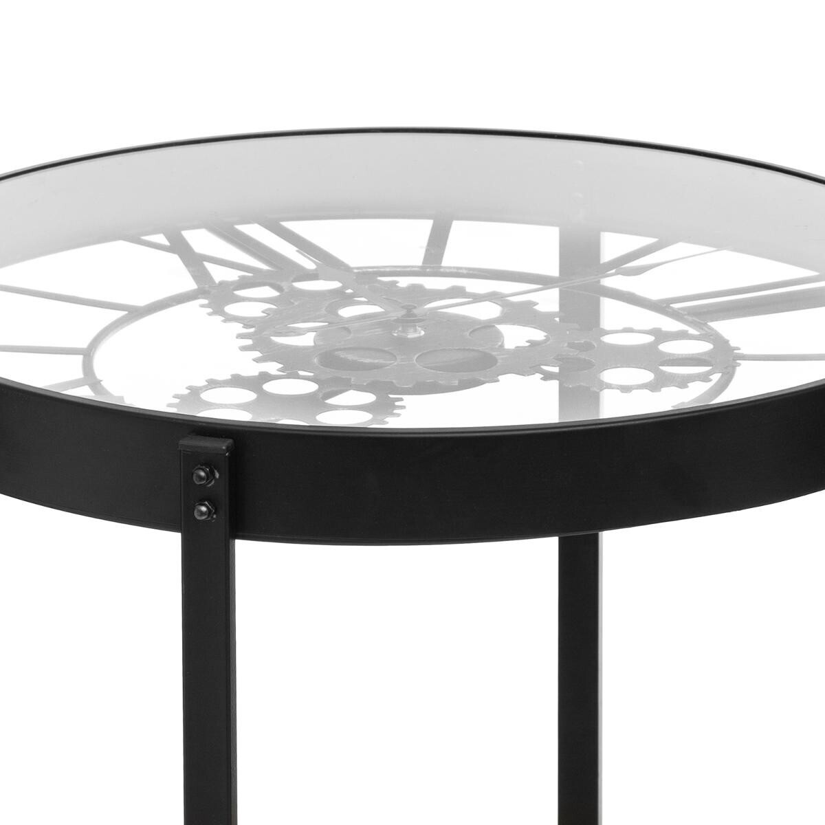 Clock side table Black, D.51 cm Black