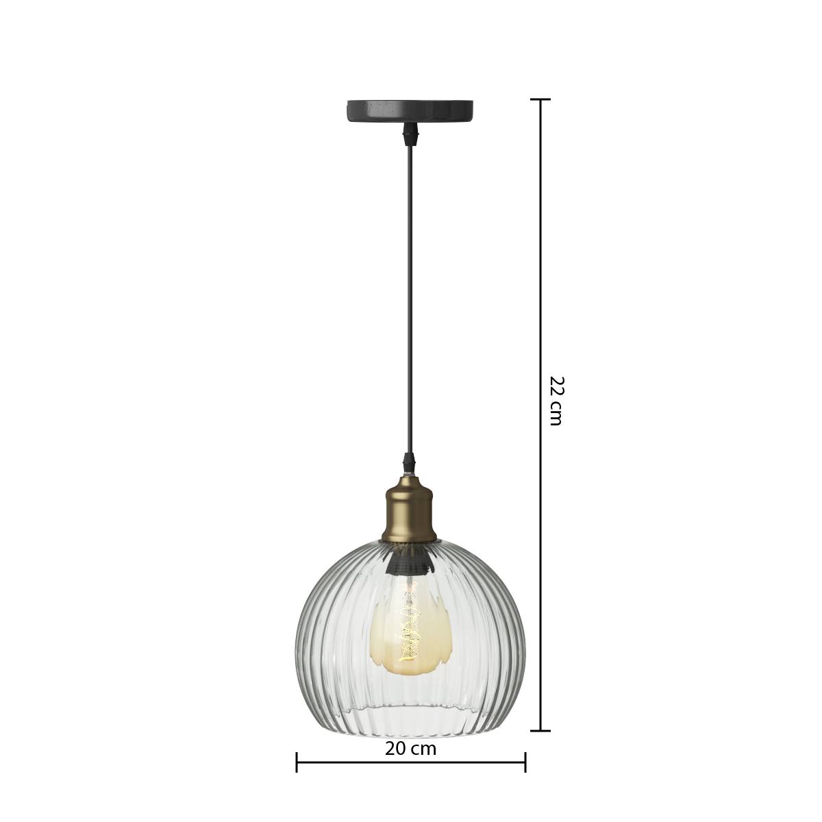 Pendant Light "Laye" Glass, D.20 cm Transparent
