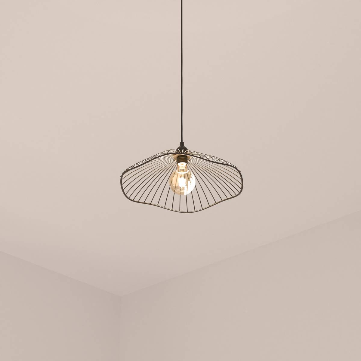 Wire Suspension "Galt" Black metal, D.34 cm Black