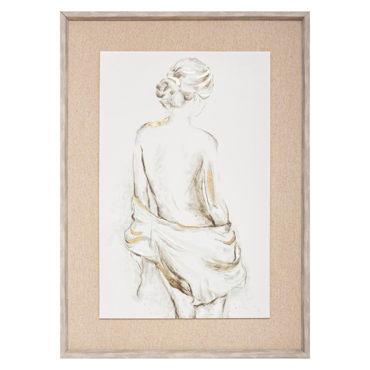 Framed Canvas "Naked" 73x53 cm Grey