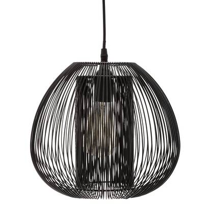 Wire pendant "noda" black metal, d.28 cm