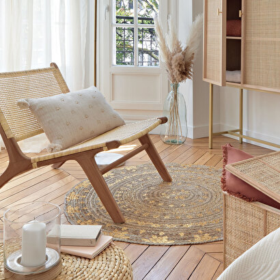 Rug "shine", jute gold, d.115 cm