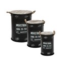 Set of 3 chests "Bill" Black, D.25/30/36 cm Black